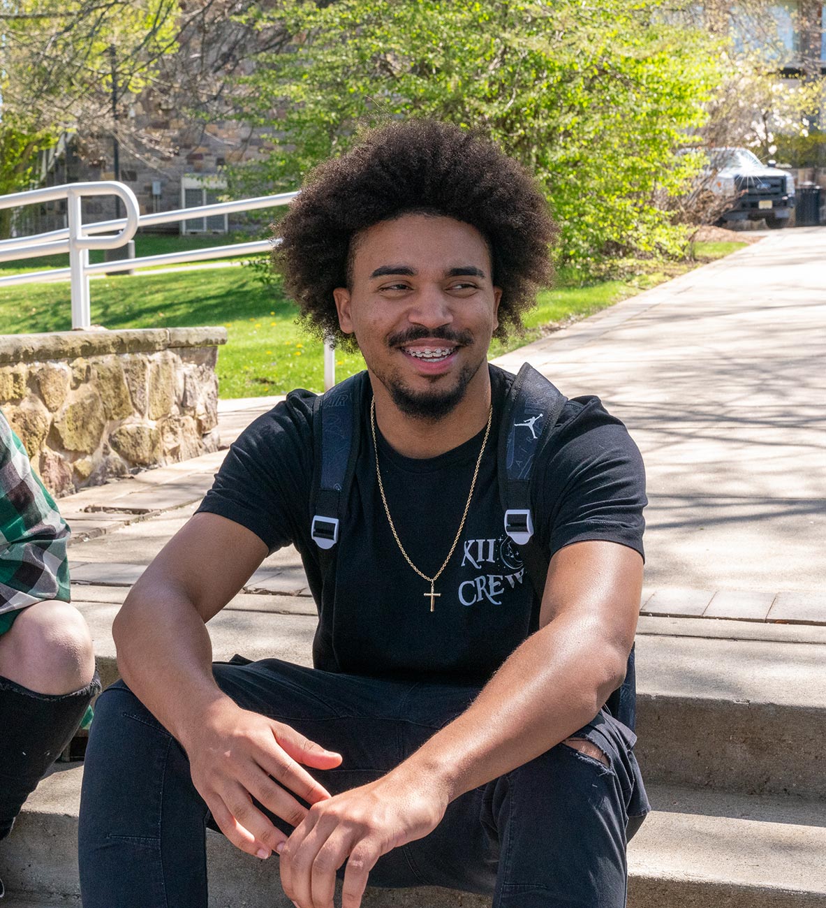 Male student outside