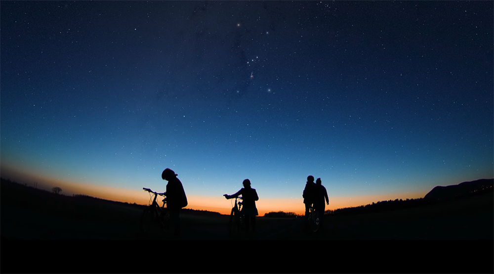 Image of dark blue sky and black land for video poster